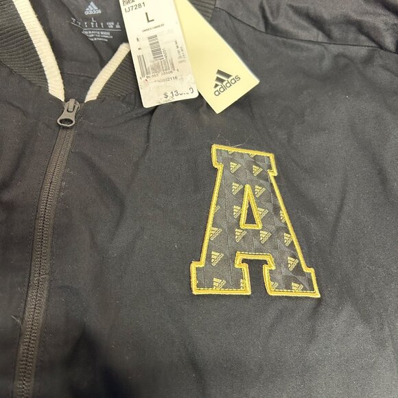 Adidas ALL SZN Mens Black White Varsity Logomania Collegiate Jacket Size Large - Picture 5 of 8